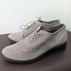 Aetrex Hayden Womens Size 7 Shoes Tan Stretch Knit Casual Comfort Oxford